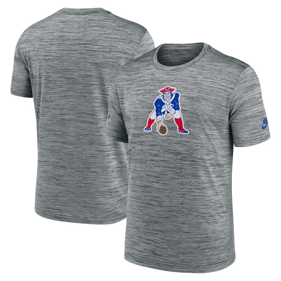 Men's New England Patriots Nike Gray Velocity Alternate Logo Performance T-Shirt - ujerseystore