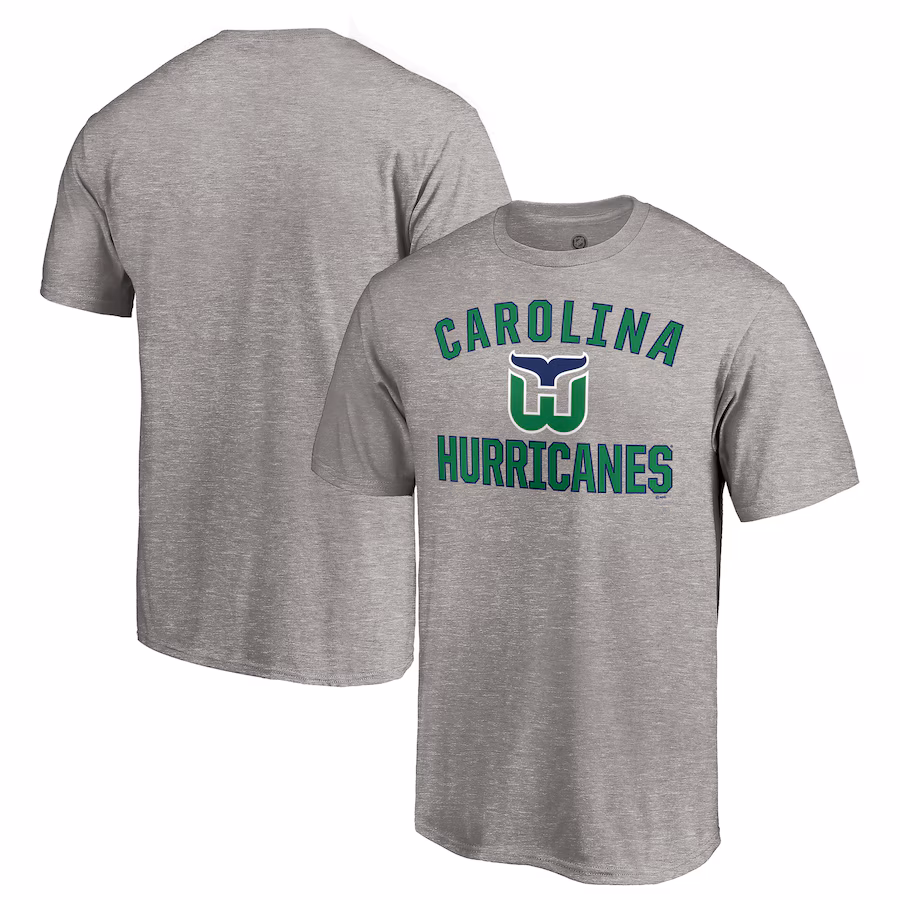 Men's Carolina Hurricanes Heather Gray Special Edition Victory Arch T-Shirt - ujerseystore