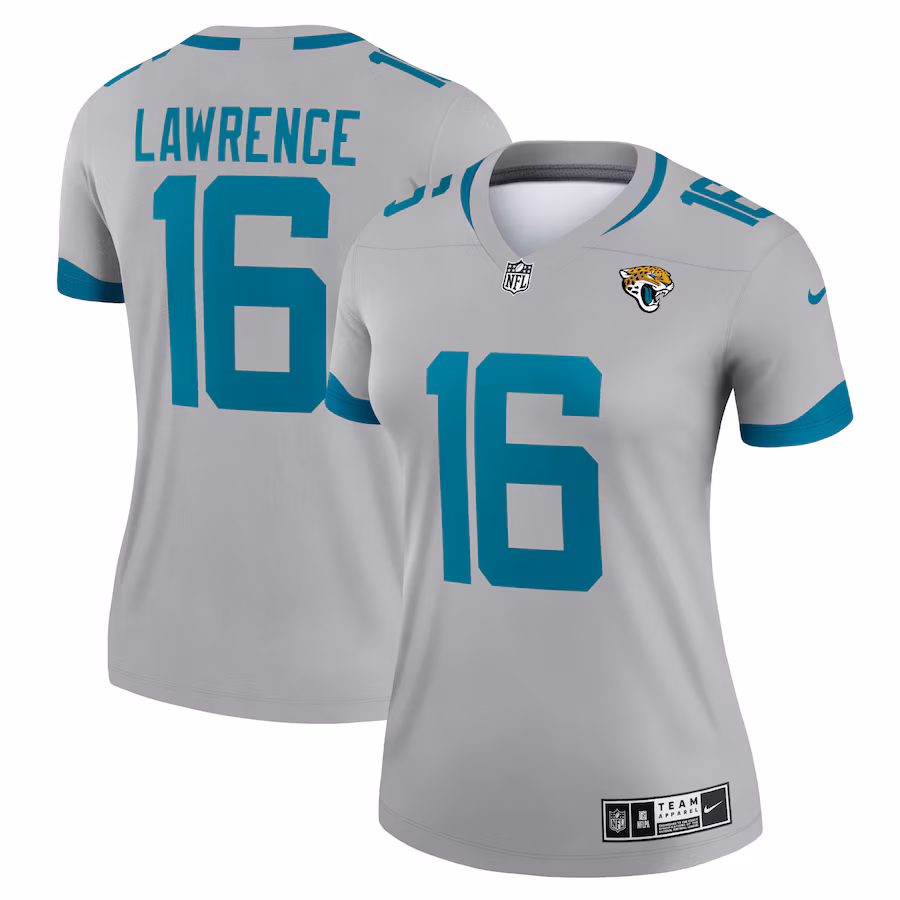 Women's Jacksonville Jaguars Trevor Lawrence Nike Silver Inverted Legend Jersey - ujerseystore