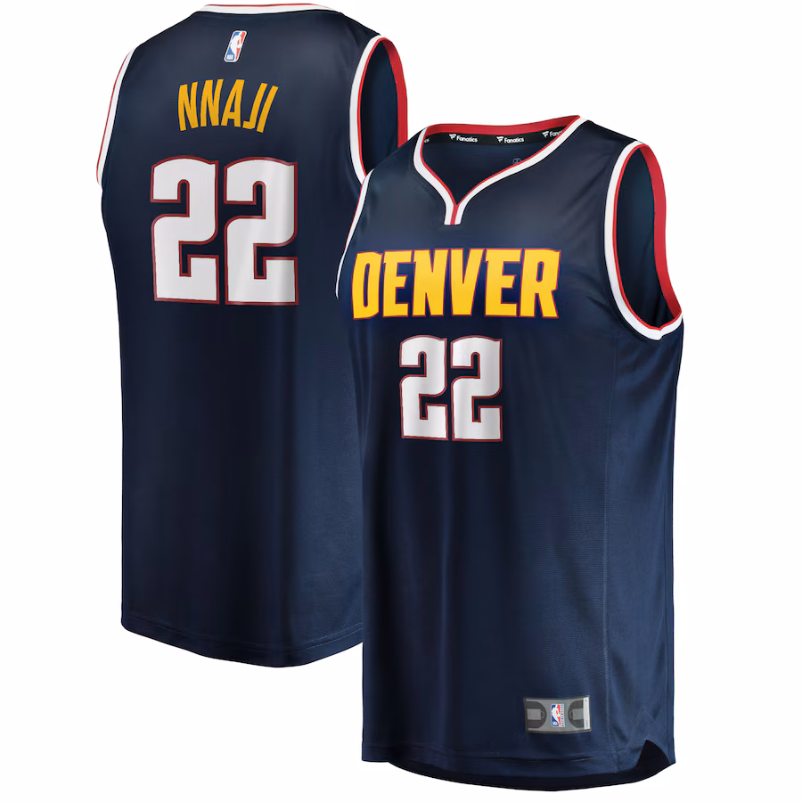 Men's Denver Nuggets Zeke Nnaji Fanatics Navy 2021/22 Fast Break Replica Jersey - Icon Edition - ujerseystore
