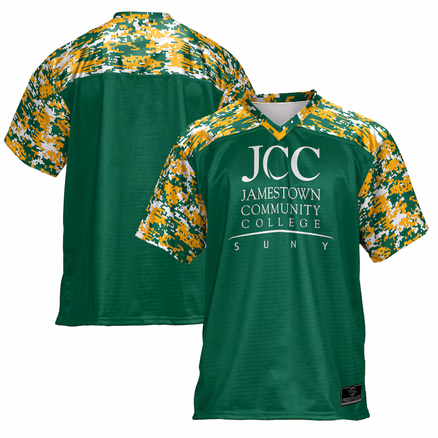 Youth ProSphere  Green SUNY Jamestown Community College Camo Football Jersey - ujerseystore