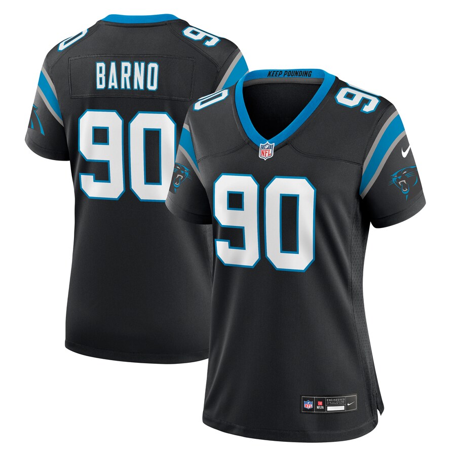 Women's Carolina Panthers Amare Barno Nike Black Team Game Jersey - ujerseystore