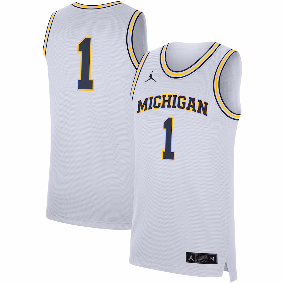 Men's Jordan Brand White Michigan Wolverines Replica Jersey - ujerseystore