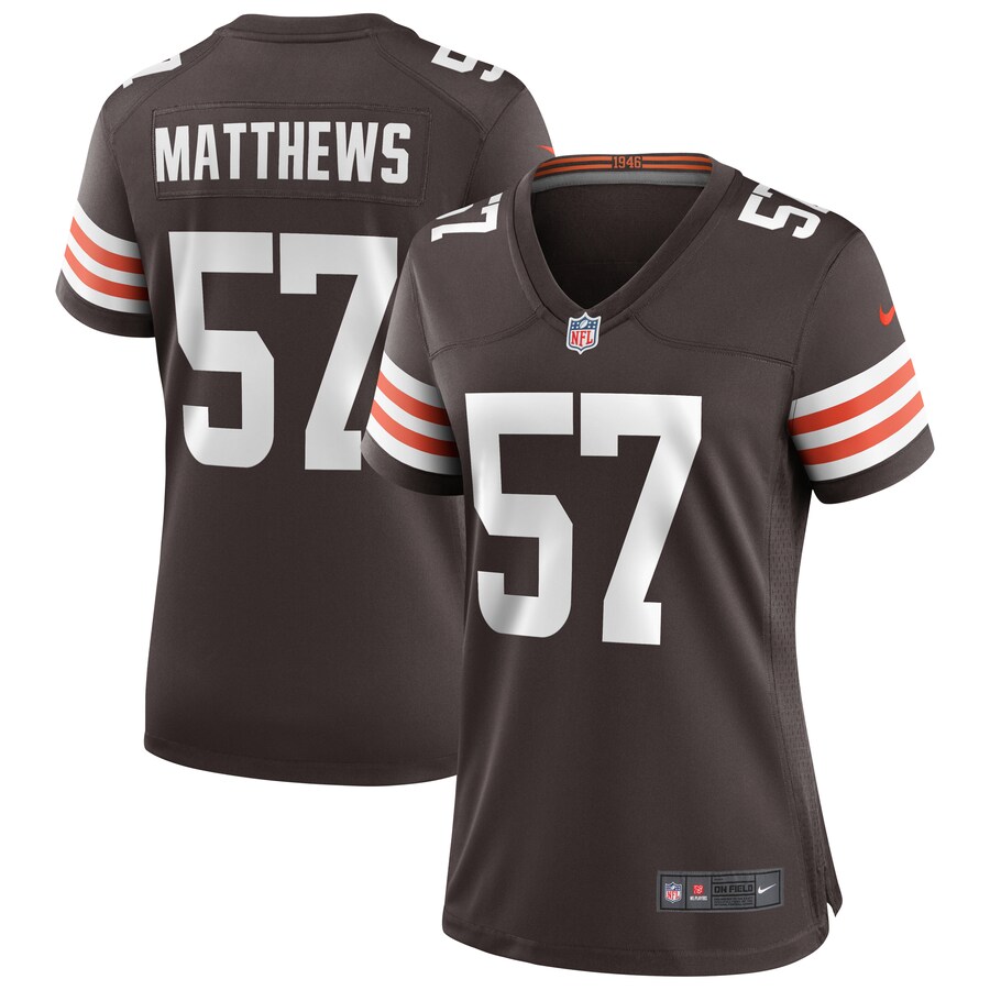 Women's Cleveland Browns Clay Matthews Nike Brown Game Retired Player Jersey - ujerseystore