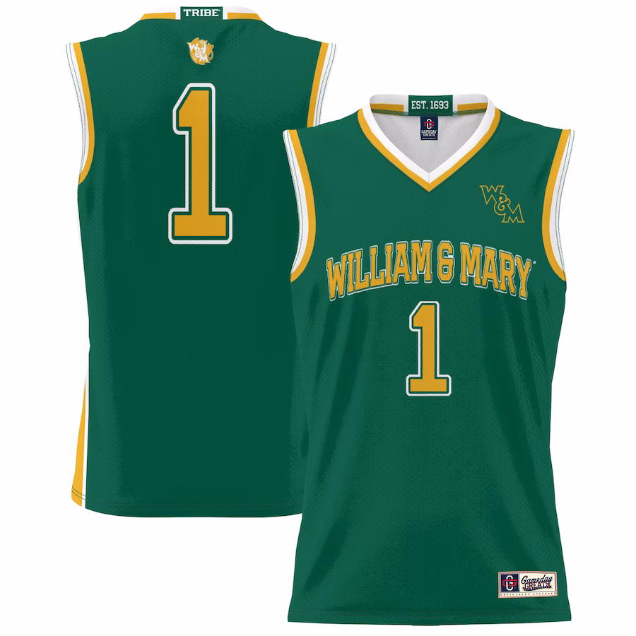 #1 William & Mary Tribe GameDay Greats Unisex Lightweight Basketball Jersey - Green - ujerseystore