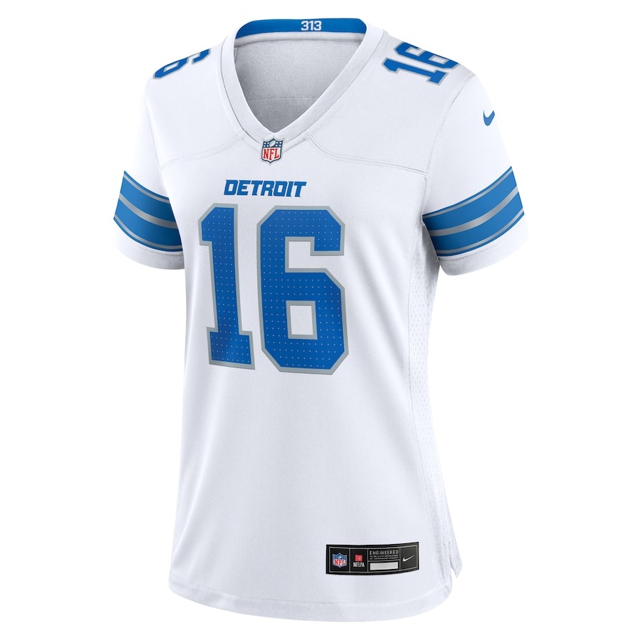 Women's Detroit Lions Jared Goff Nike White Game Jersey - ujerseystore