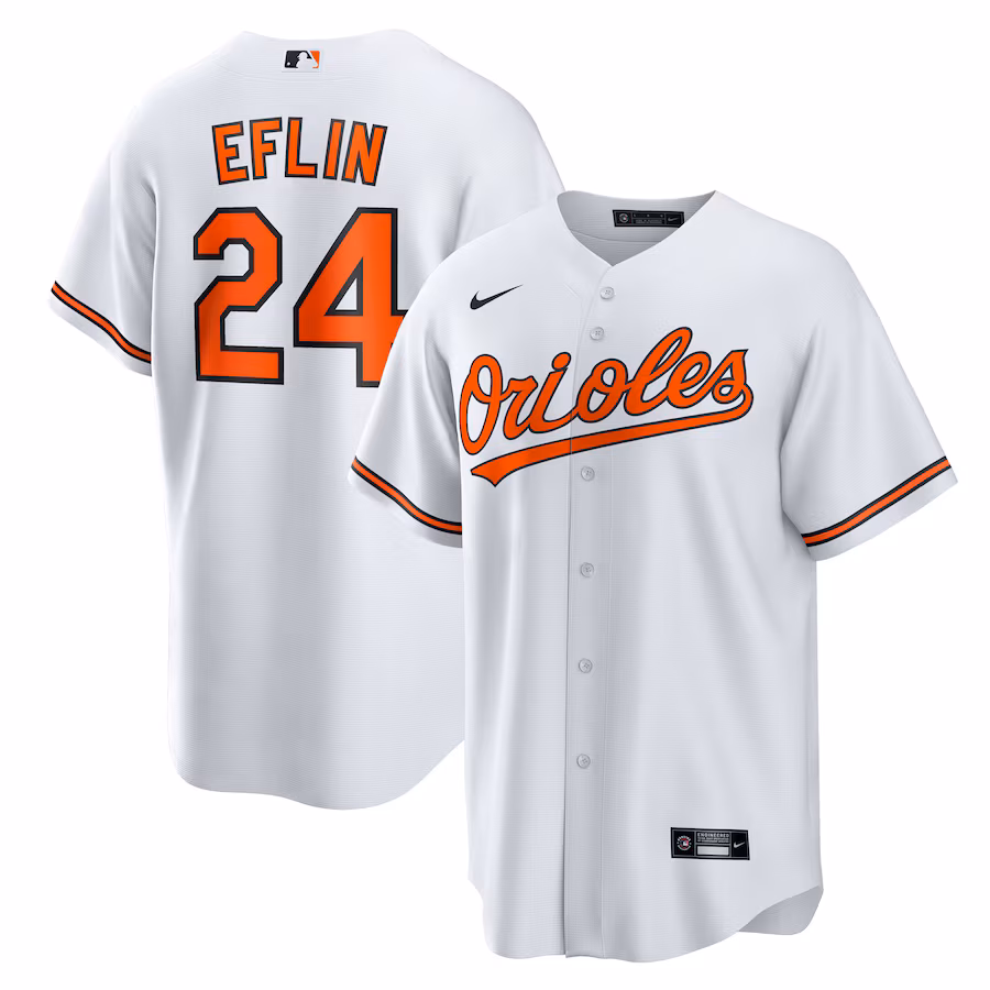 Men's Baltimore Orioles Zach Eflin Nike White Home Replica Jersey - ujerseystore