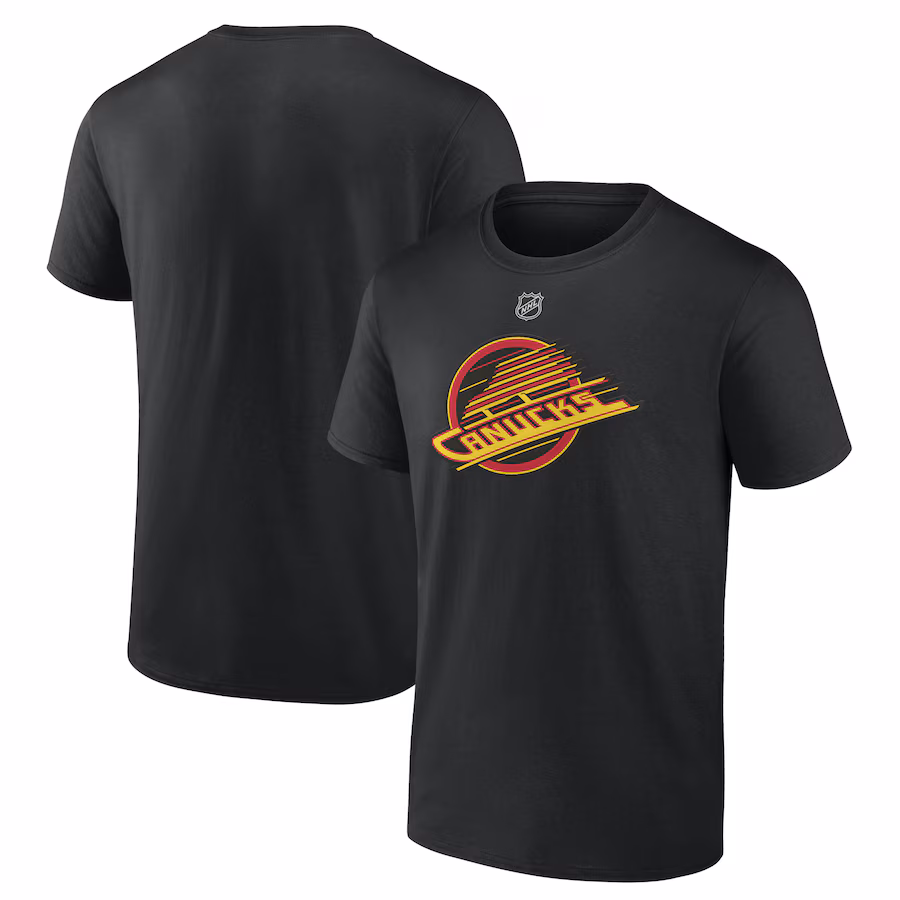 Men's Vancouver Canucks Black Alternate Logo T-Shirt - ujerseystore