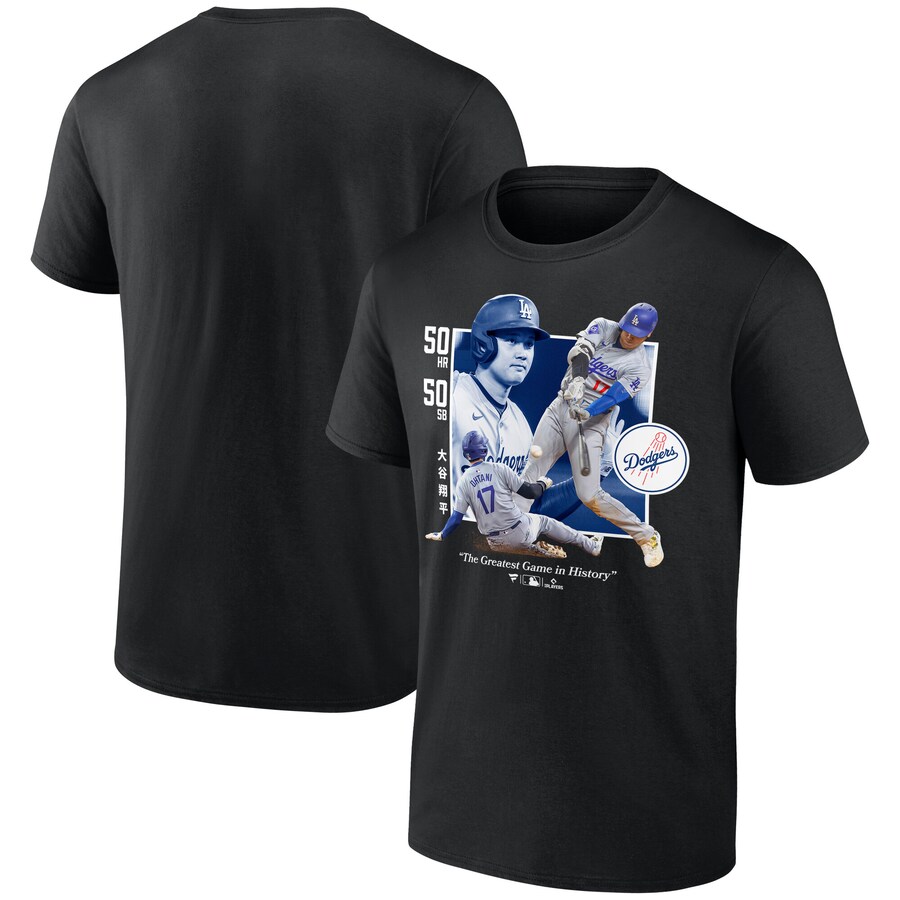 Men's Los Angeles Dodgers Shohei Ohtani Black Greatest Game T-Shirt - ujerseystore