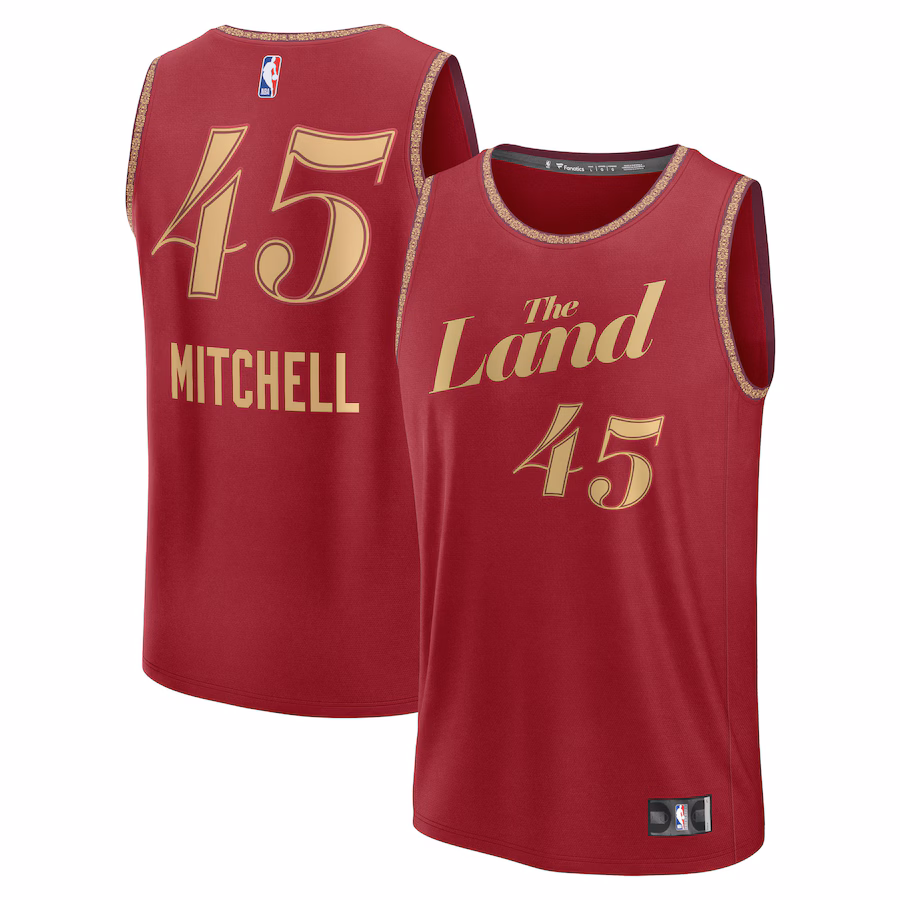 Men's Cleveland Cavaliers Donovan Mitchell Fanatics Wine Fast Break Jersey - City Edition - ujerseystore