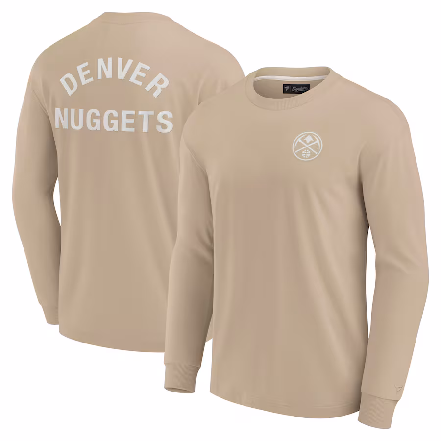 Unisex Denver Nuggets Fanatics Khaki Elements Super Soft Long Sleeve T-Shirt - ujerseystore
