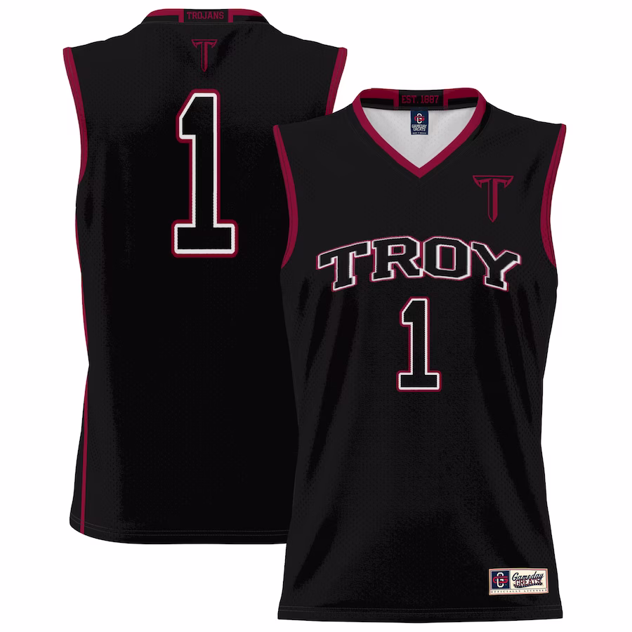 #1 Troy University Trojans GameDay Greats Youth Lightweight Basketball Jersey - Black - ujerseystore