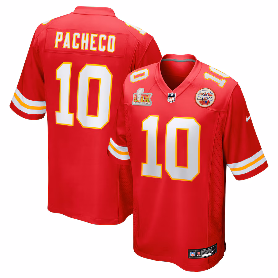 Men's Kansas City Chiefs Isiah Pacheco Nike Red Super Bowl LIX Game Jersey - ujerseystore