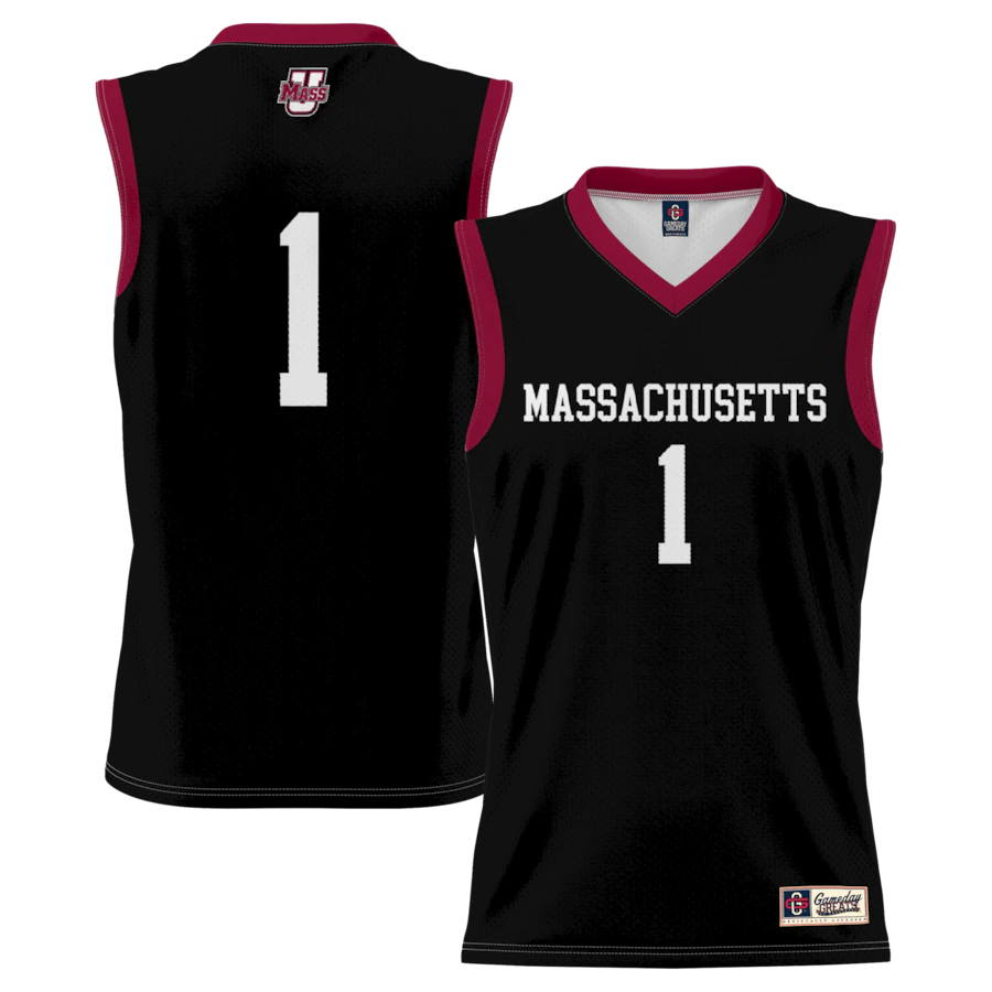 #1 UMass Minutemen GameDay Greats Youth Lightweight Basketball Jersey - Black - ujerseystore