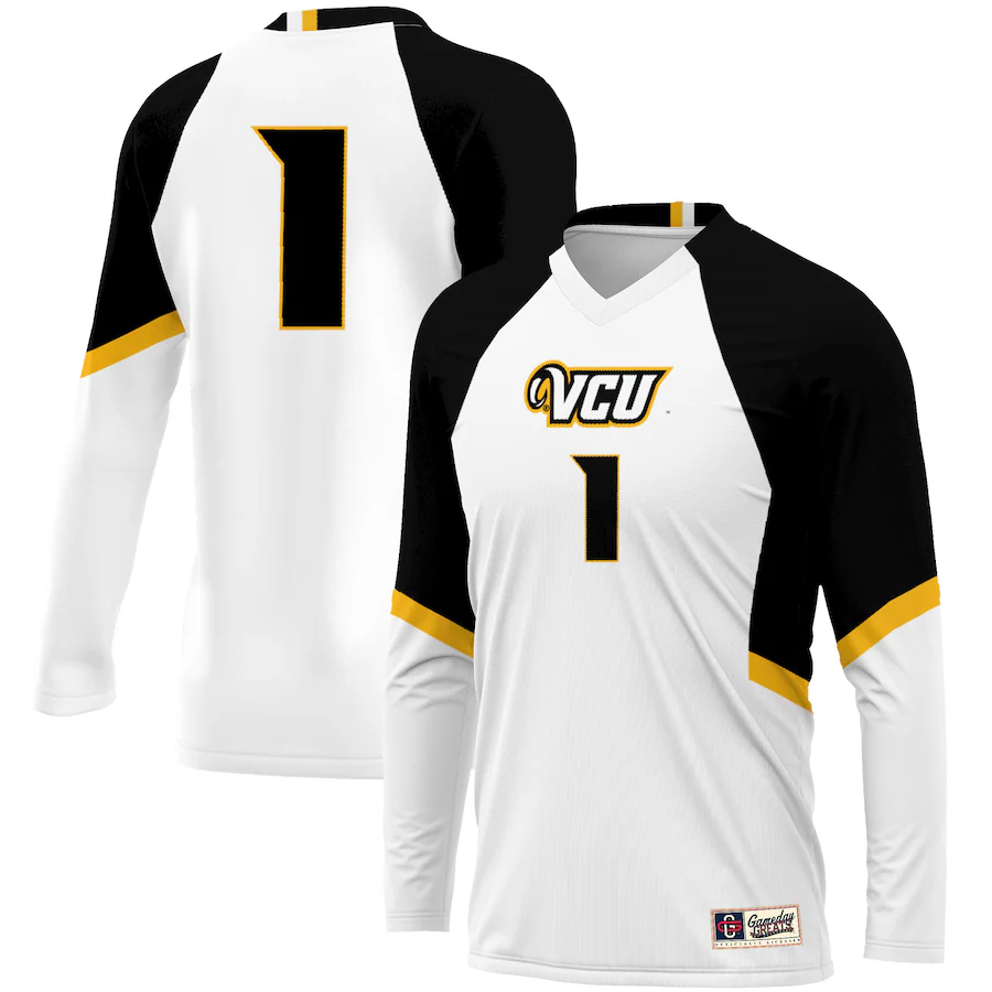 #1 VCU Rams GameDay Greats Unisex Women's Volleyball Lightweight Fashion Jersey - White - ujerseystore
