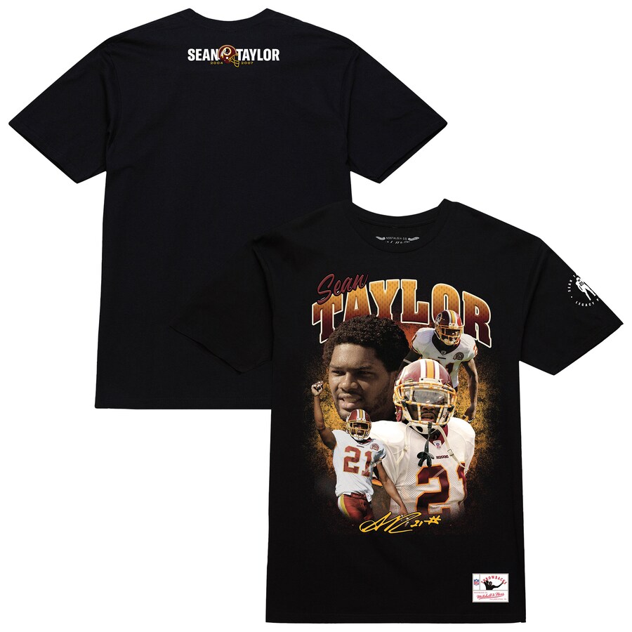 Men's Washington Commanders Sean Taylor Mitchell & Ness Black Graphic T-Shirt - ujerseystore