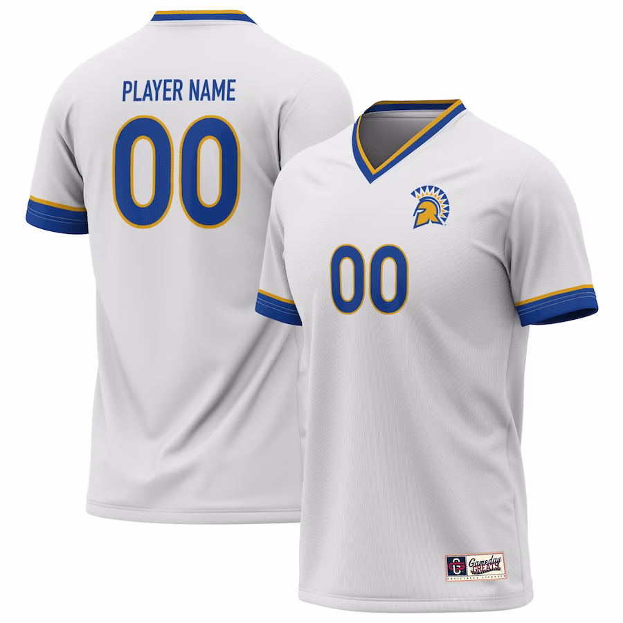 San Jose State Spartans GameDay Greats Youth Lightweight NIL Pick-A-Player Women's Soccer Jersey - White - ujerseystore