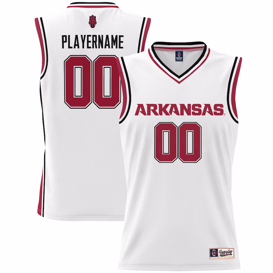 Arkansas Razorbacks GameDay Greats Unisex NIL Pick-A-Player Lightweight Women's Basketball Jersey - White - ujerseystore