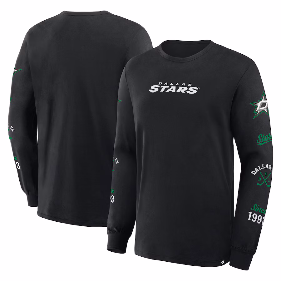 Men's Dallas Stars Fanatics Black Boxed In Legacy Long Sleeve T-Shirt - ujerseystore