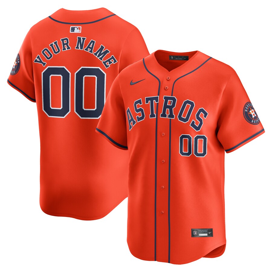 Men's Houston Astros  Nike Orange  Alternate Limited Custom Jersey - ujerseystore