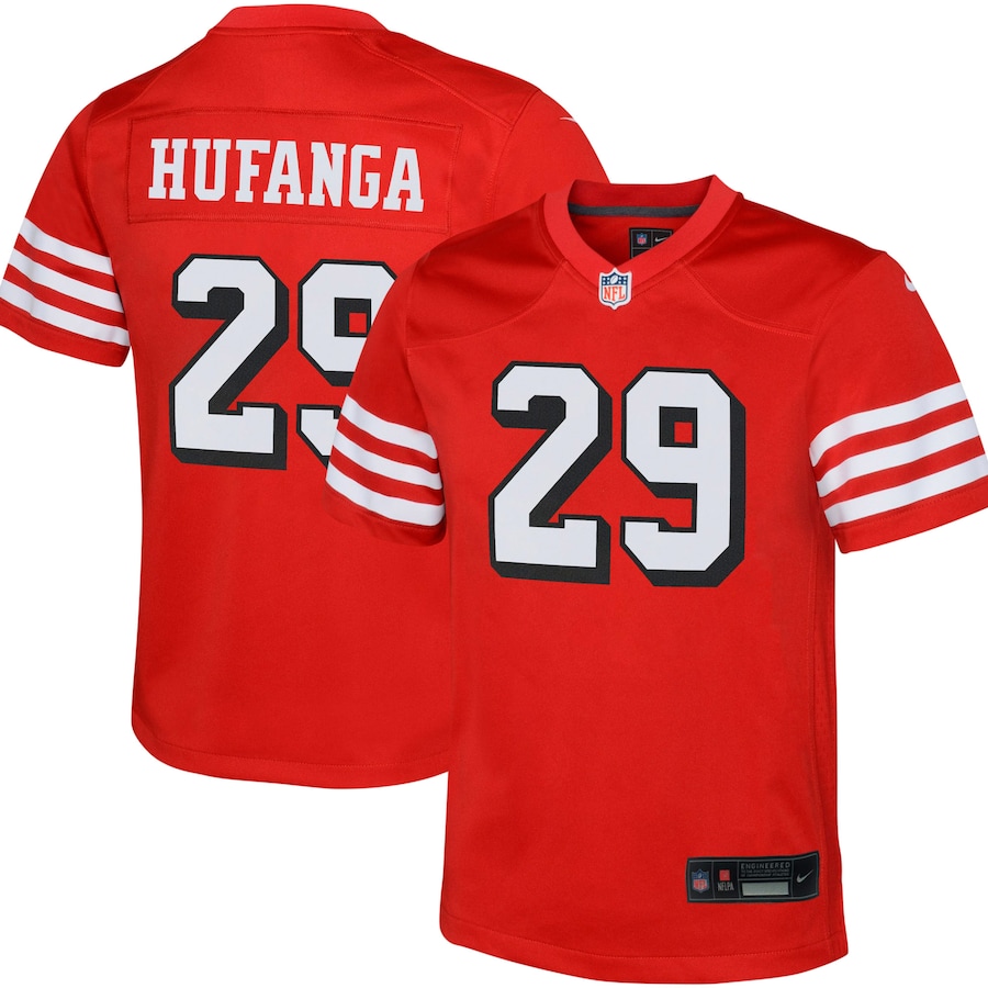 Youth San Francisco 49ers Talanoa Hufanga Nike Scarlet Game Jersey - ujerseystore
