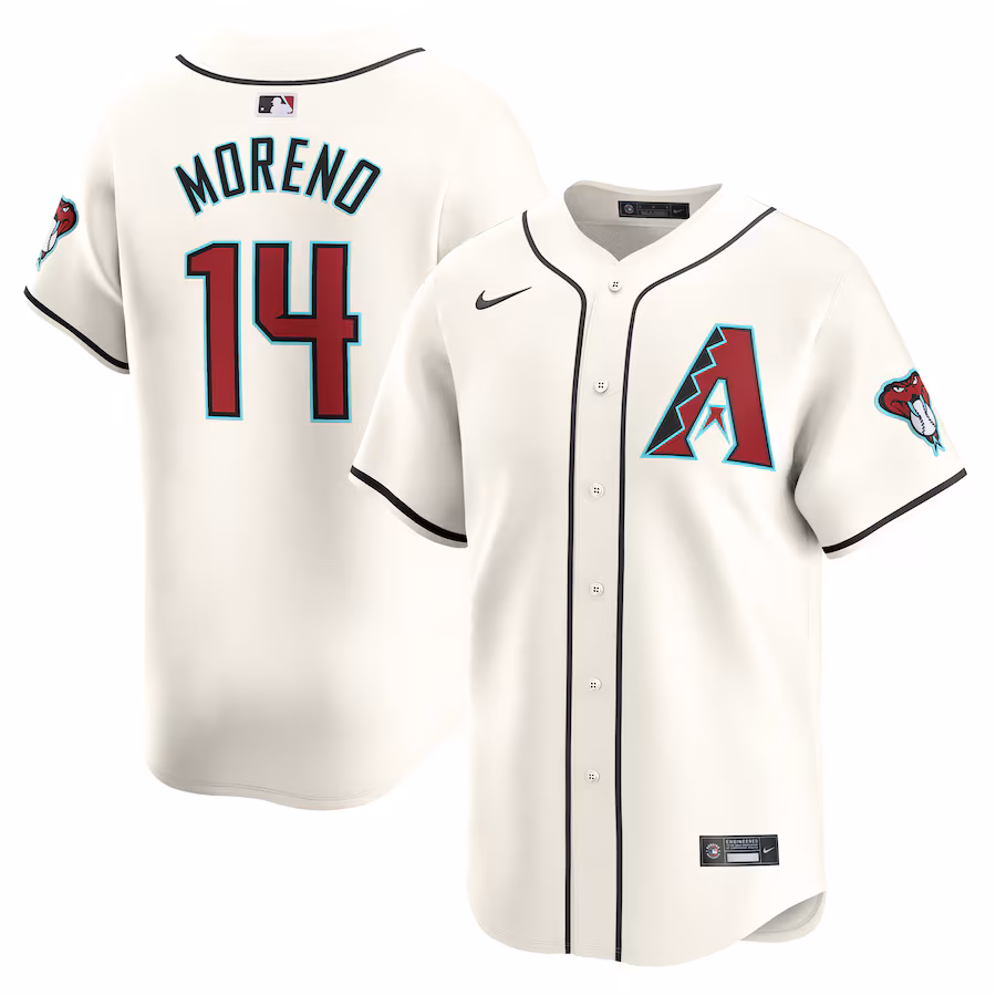Men's Arizona Diamondbacks Gabriel Moreno Nike White Home Limited Player Jersey - ujerseystore
