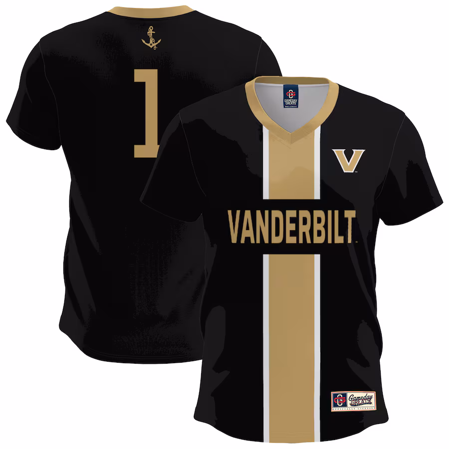 Youth GameDay Greats  Black Vanderbilt Commodores Lightweight Soccer Fashion Jersey - ujerseystore
