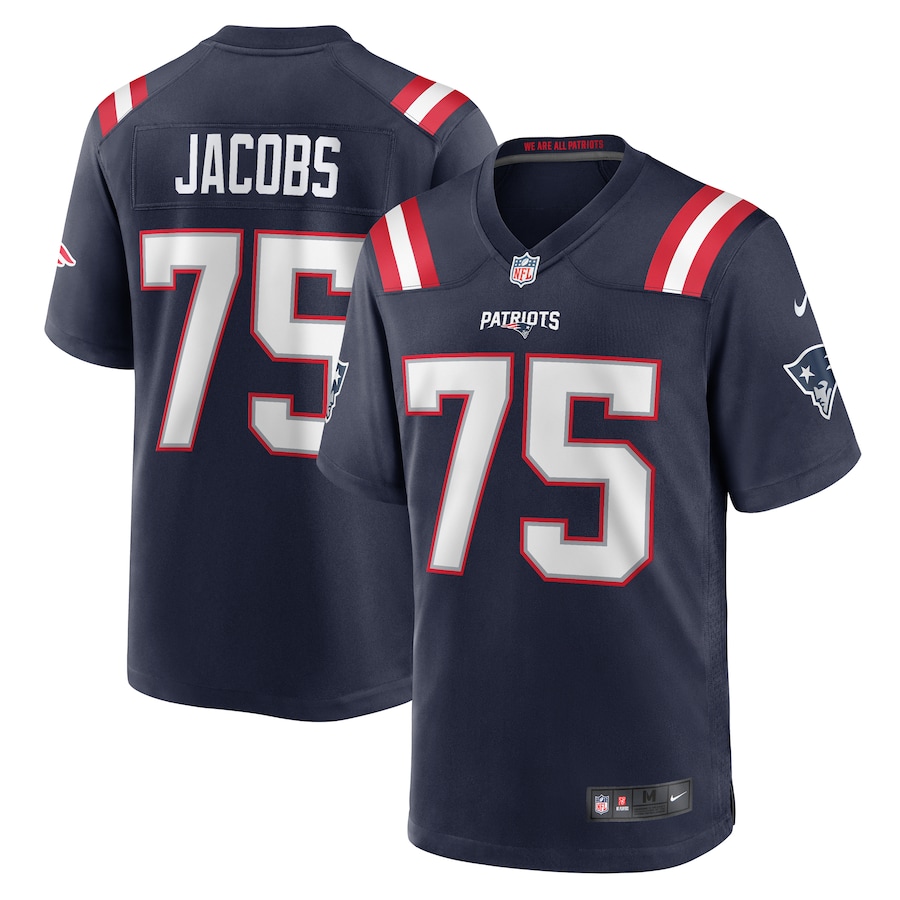 Men's New England Patriots Demontrey Jacobs Nike Navy Game Jersey - ujerseystore