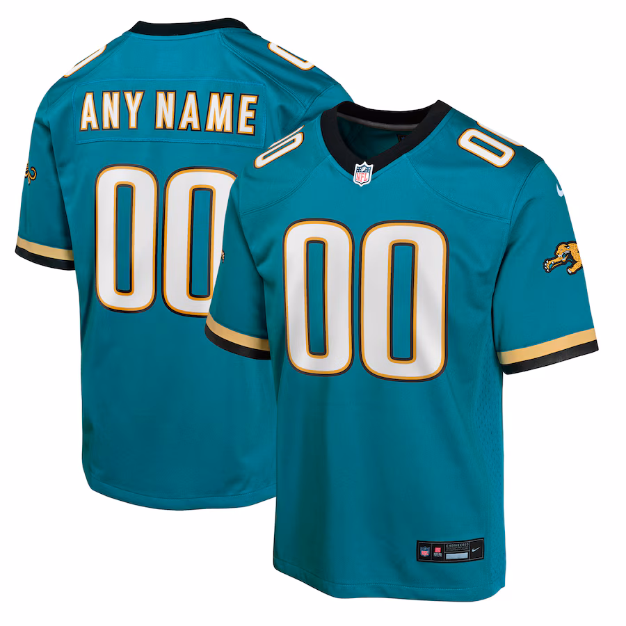Youth Jacksonville Jaguars Nike Teal Prowler Throwback Custom Game Jersey - ujerseystore
