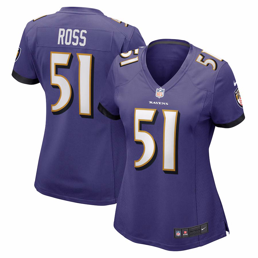 Women's Baltimore Ravens Josh Ross Nike Purple Game Player Jersey - ujerseystore