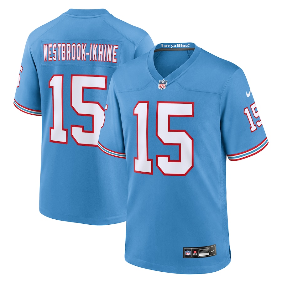Men's Tennessee Titans Nick Westbrook-Ikhine Nike Light Blue Oilers Throwback Player Game Jersey - ujerseystore
