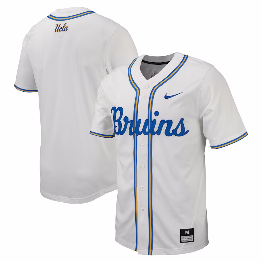 UCLA Bruins Nike Replica Full-Button Baseball Jersey - White - ujerseystore