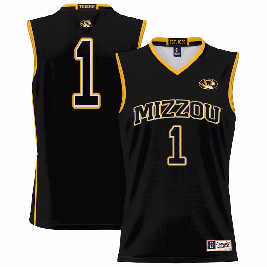 #1 Missouri Tigers GameDay Greats Unisex Lightweight Basketball Jersey - Black - ujerseystore