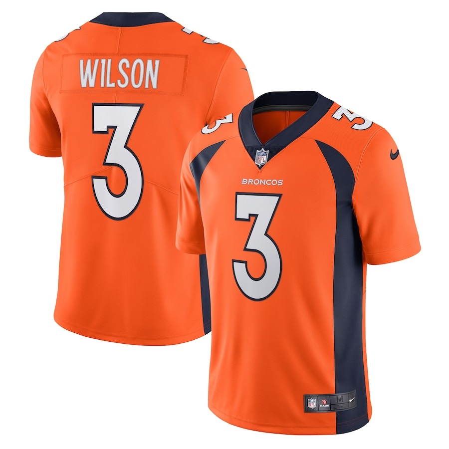 Men's Denver Broncos Russell Wilson Nike Orange Team Vapor Limited Jersey - ujerseystore