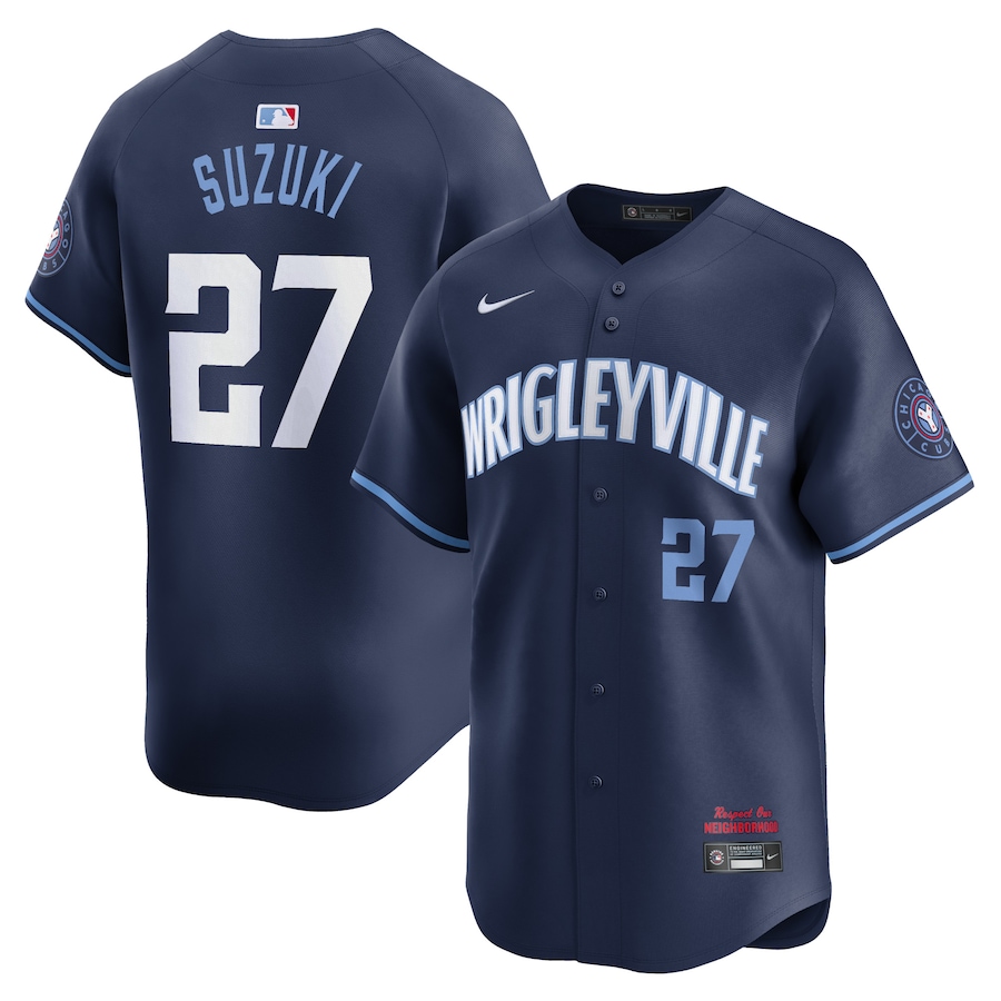 Men's Chicago Cubs Seiya Suzuki Nike Navy City Connect Limited Player Jersey - ujerseystore