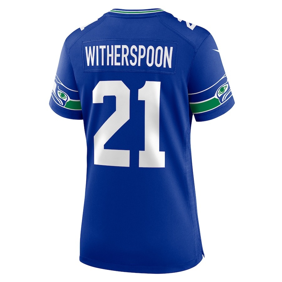 Women's Seattle Seahawks Devon Witherspoon Nike Royal Throwback Player Game Jersey - ujerseystore