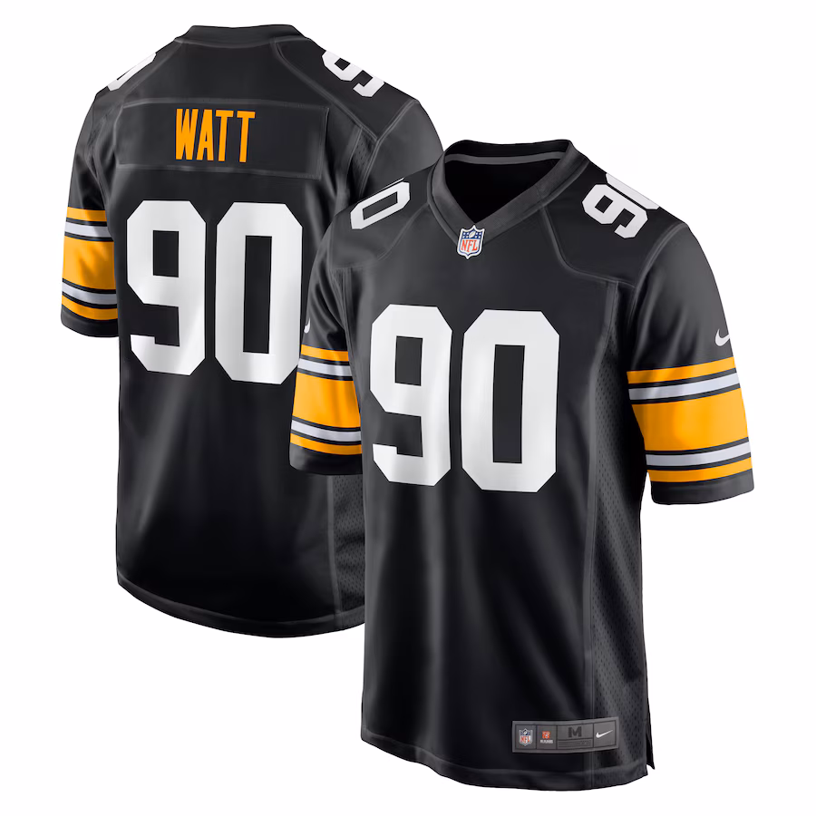 Men's Pittsburgh Steelers T.J. Watt Nike Black Alternate Game Jersey - ujerseystore