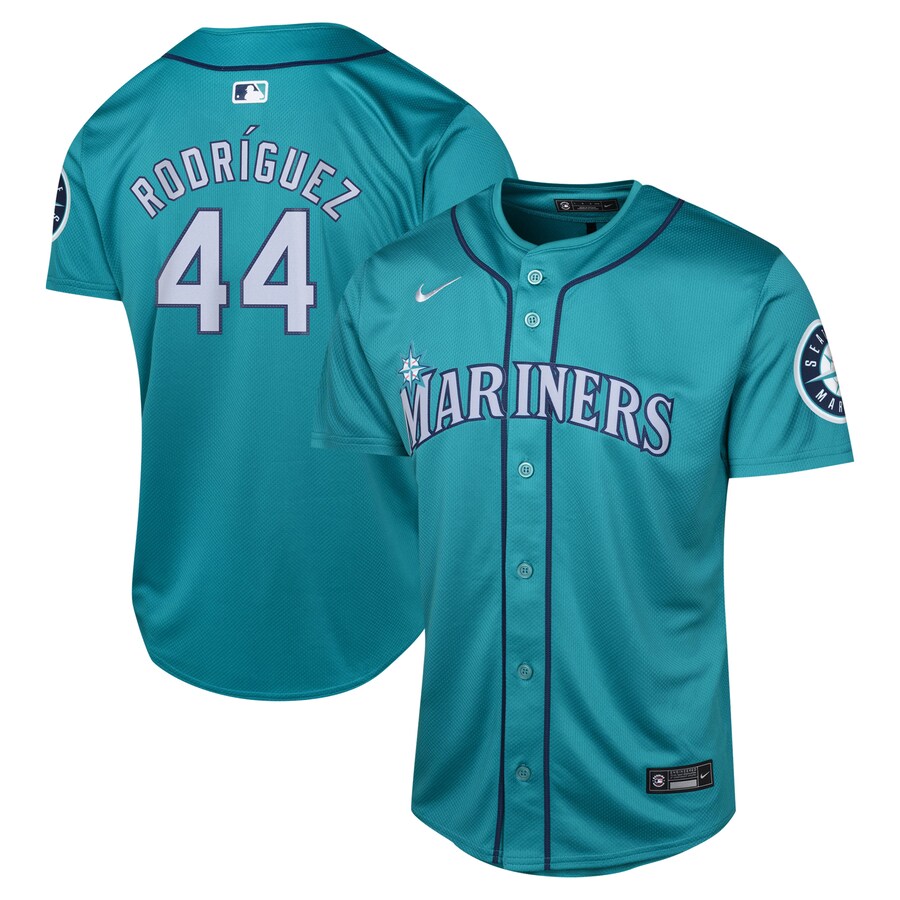 Youth Seattle Mariners Julio Rodríguez Nike Aqua Alternate Limited Player Jersey - ujerseystore