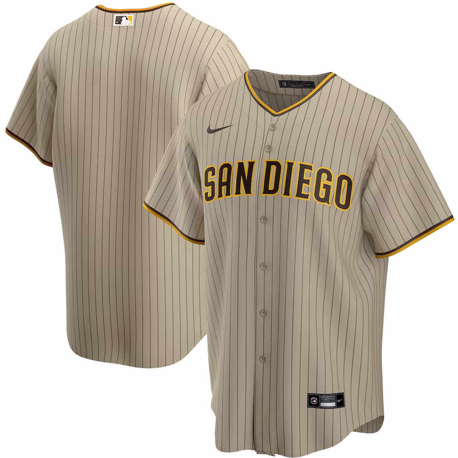 Men's San Diego Padres Nike Tan Alternate Replica Team Jersey - ujerseystore