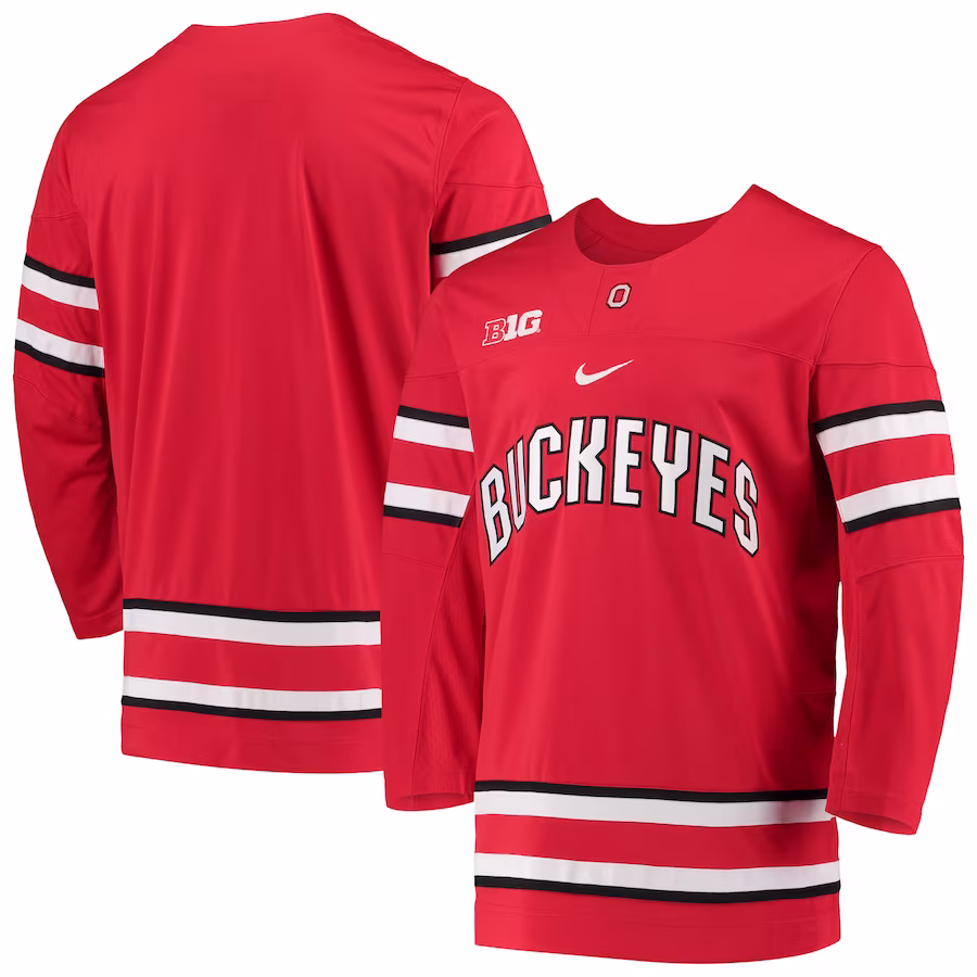 Ohio State Buckeyes Nike Replica Team Hockey Jersey - Scarlet - ujerseystore