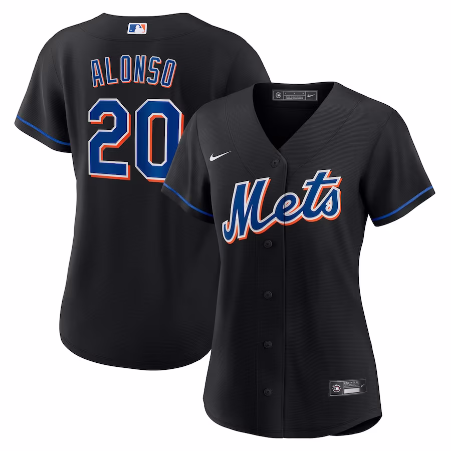 Women's New York Mets Pete Alonso Nike Black 2022 Alternate Replica Player Jersey - ujerseystore