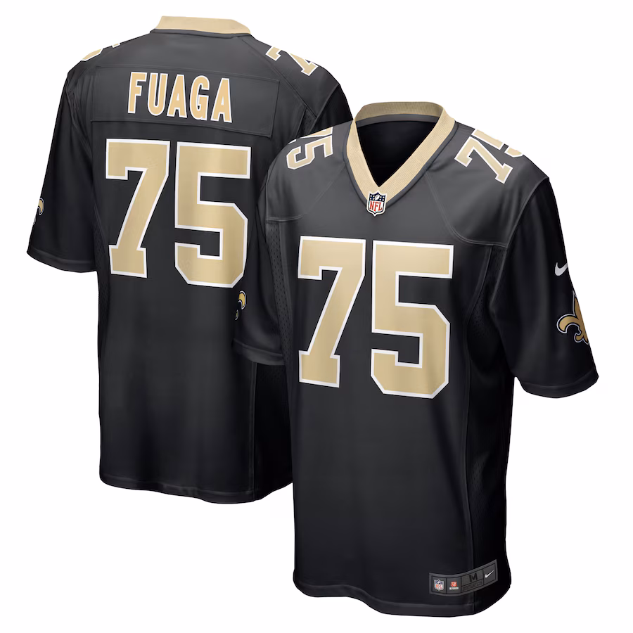 Men's New Orleans Saints Taliese Fuaga Nike Black Game Jersey - ujerseystore