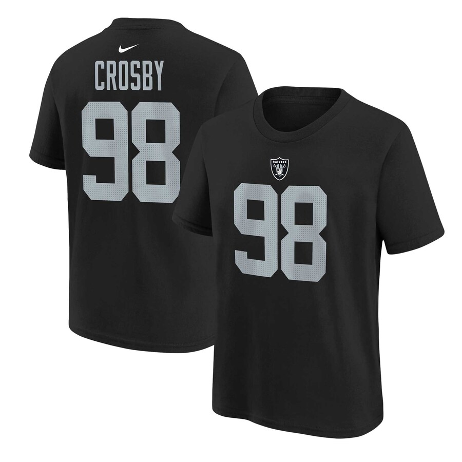 Youth Las Vegas Raiders Maxx Crosby Nike Black Player Name & Number T-Shirt - ujerseystore