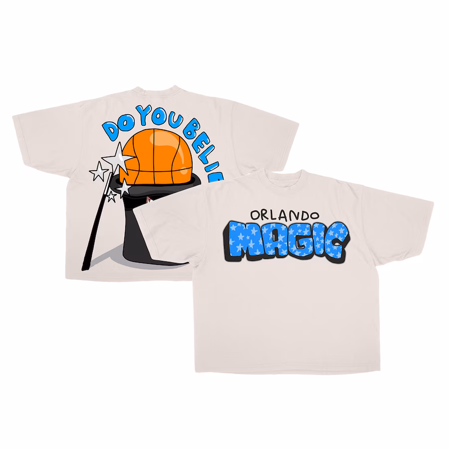 Unisex Orlando Magic  Tan I Believe In Magic Premium Vintage Boxy T-Shirt - ujerseystore