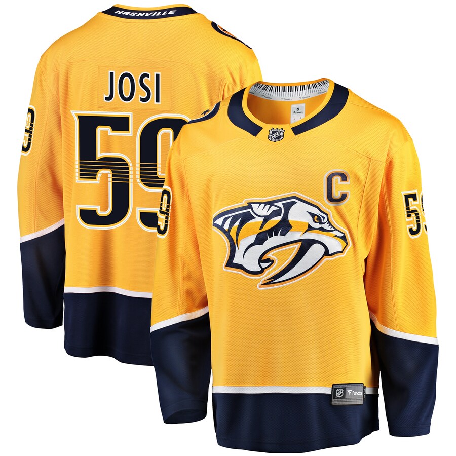 Men's Nashville Predators Roman Josi Fanatics Branded Gold Breakaway Player Jersey - ujerseystore