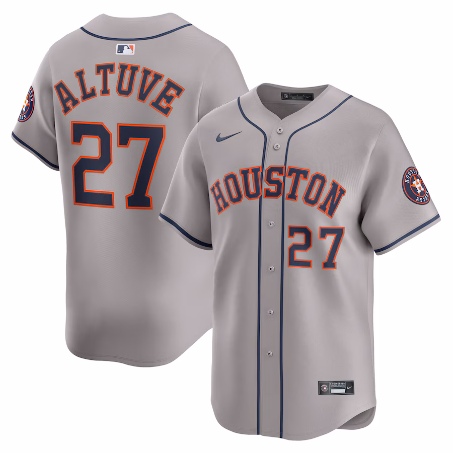 Men's Houston Astros Jose Altuve Nike Gray Road Limited Player Jersey - ujerseystore