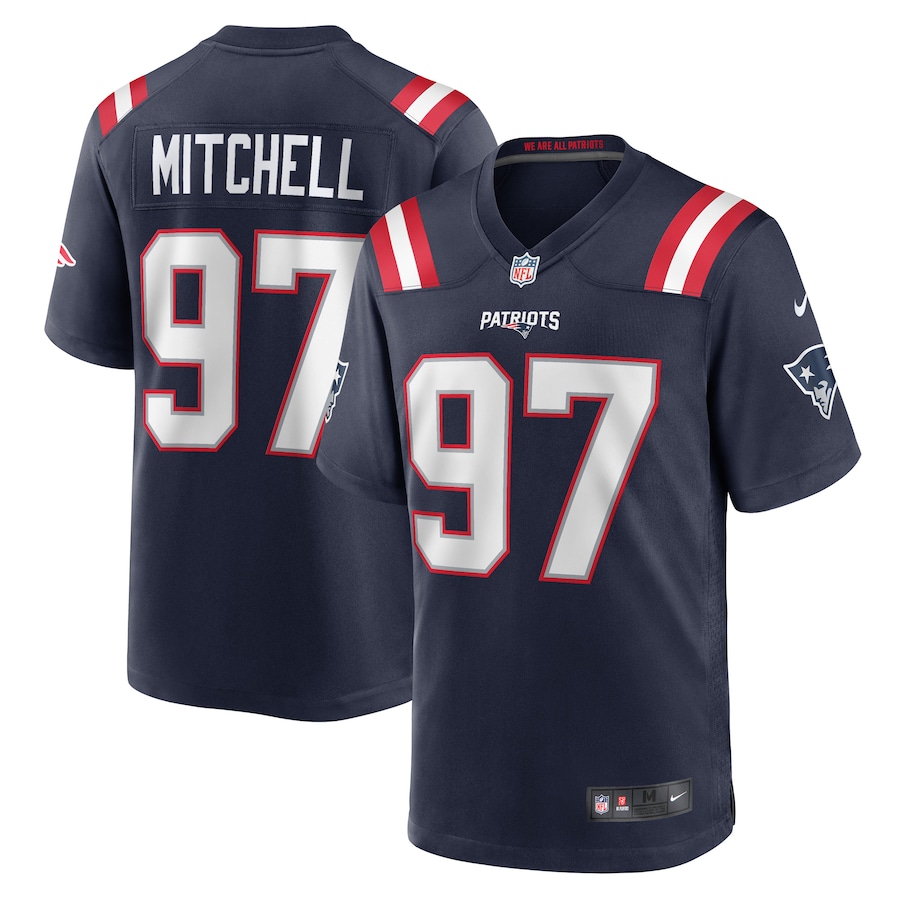 Men's New England Patriots DaMarcus Mitchell Nike Navy Game Player Jersey - ujerseystore