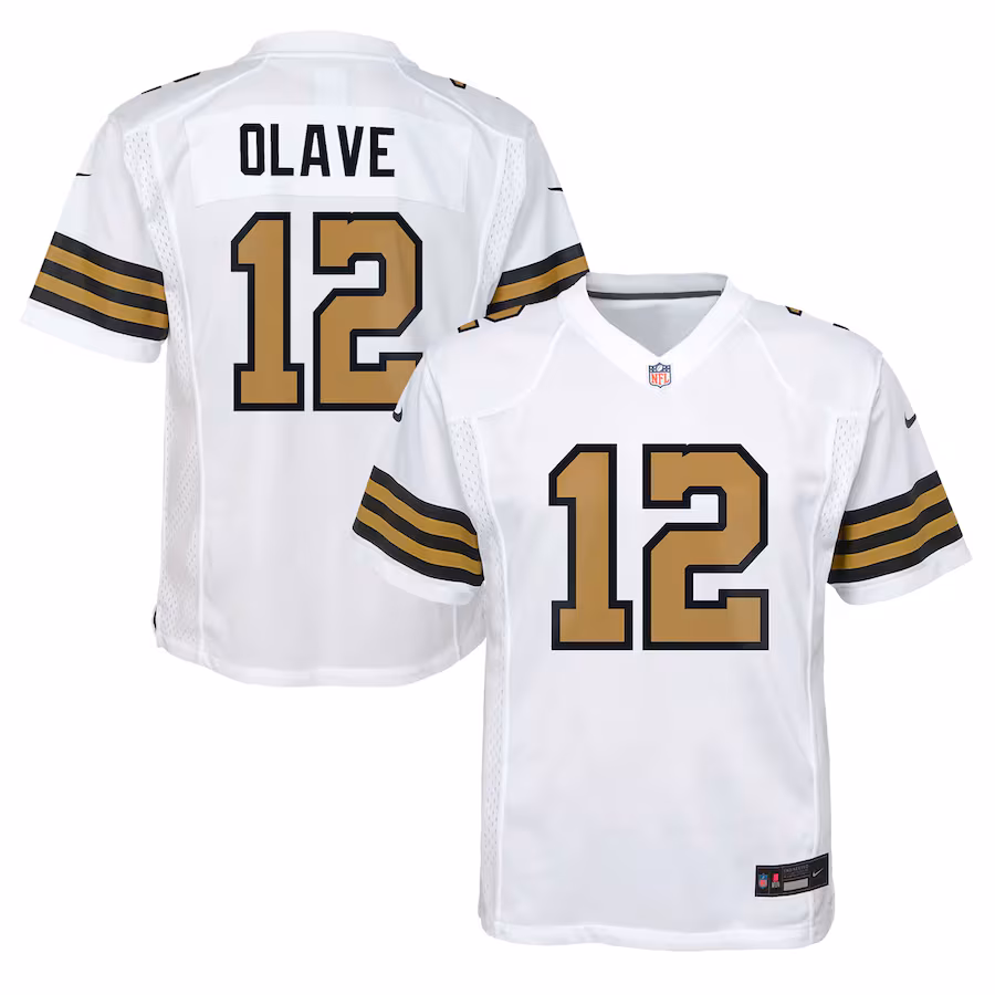 Youth New Orleans Saints Chris Olave Nike White Game Jersey - ujerseystore