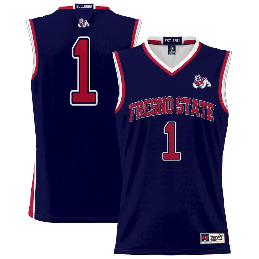 Unisex GameDay Greats #1 Navy Fresno State Bulldogs Lightweight Basketball Jersey - ujerseystore