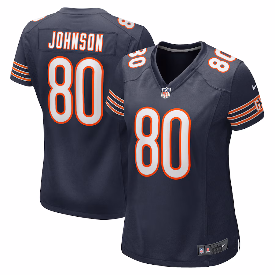 Women's Chicago Bears Collin Johnson Nike  Navy  Game Jersey - ujerseystore